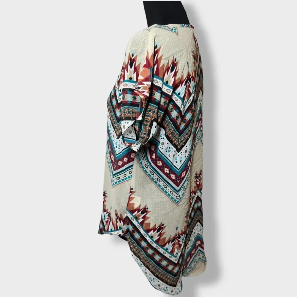 LIVE 4 Truth Bohemian Tribal Sheer Tunic Top Size S